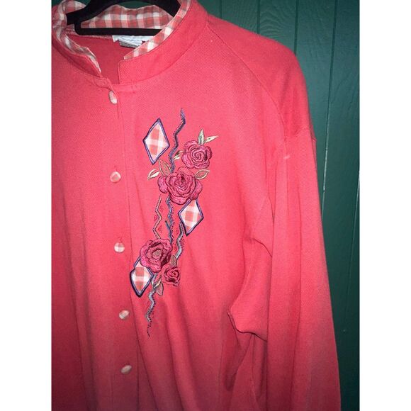 Vintage Alfred Dunner Rose Embroidered Cardigan – Cottagecore Grandmacore XL - Picture 3 of 9
